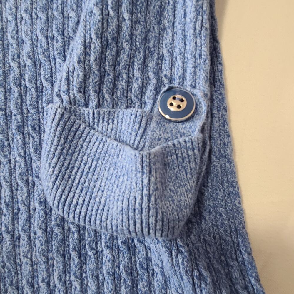 Womens Karen Scott Blue Cotton Knit Sweater Medium 3/4 Sleeve Classic - Picture 5 of 8